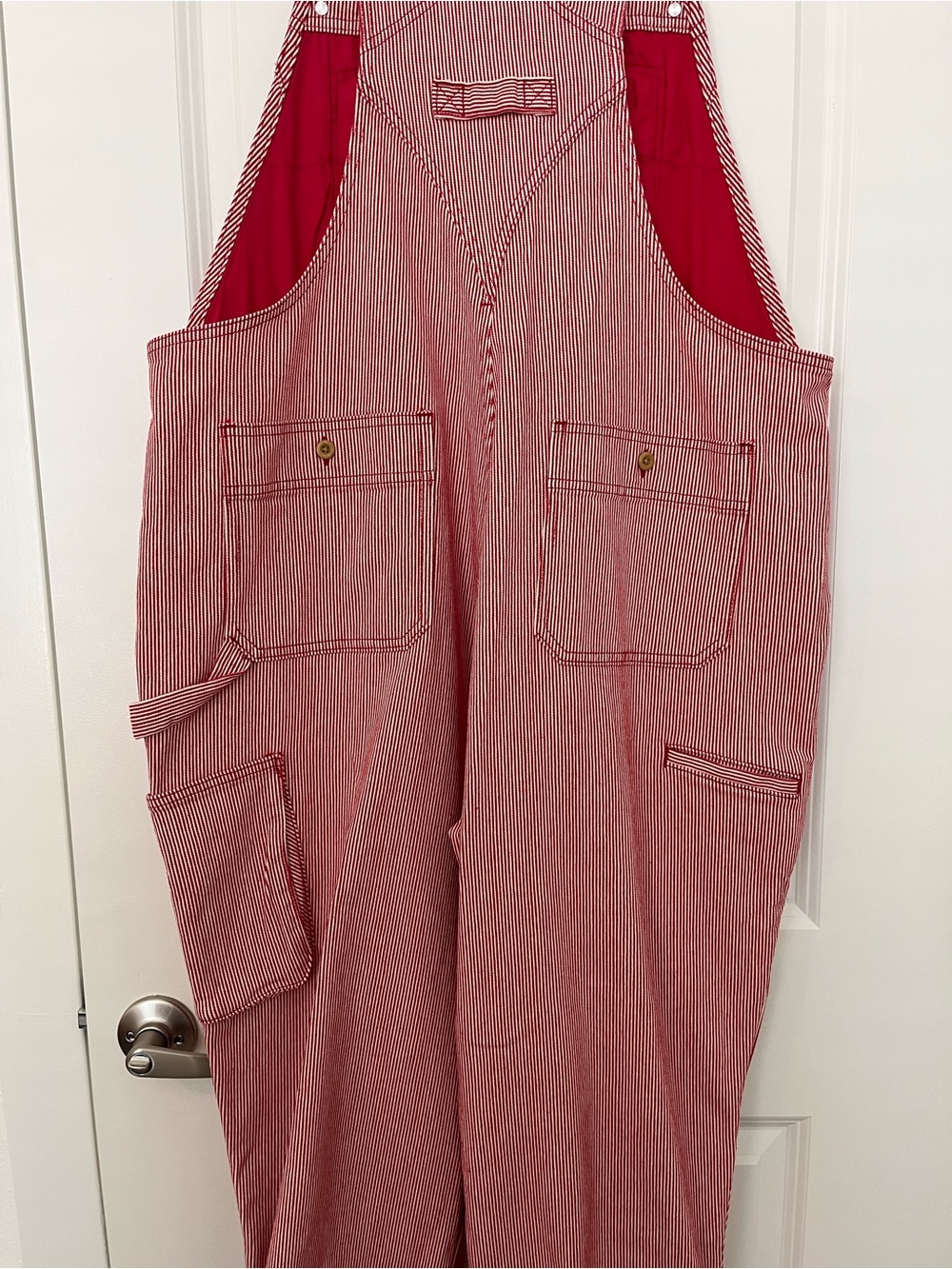 Duluth Trading Co Red & White Striped Women's Overalls - Picture 6 of 7